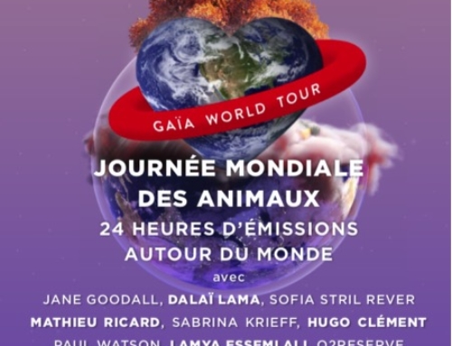 GAIA WORLD TOUR : 24h en ligne pour les animaux et la biodiversité